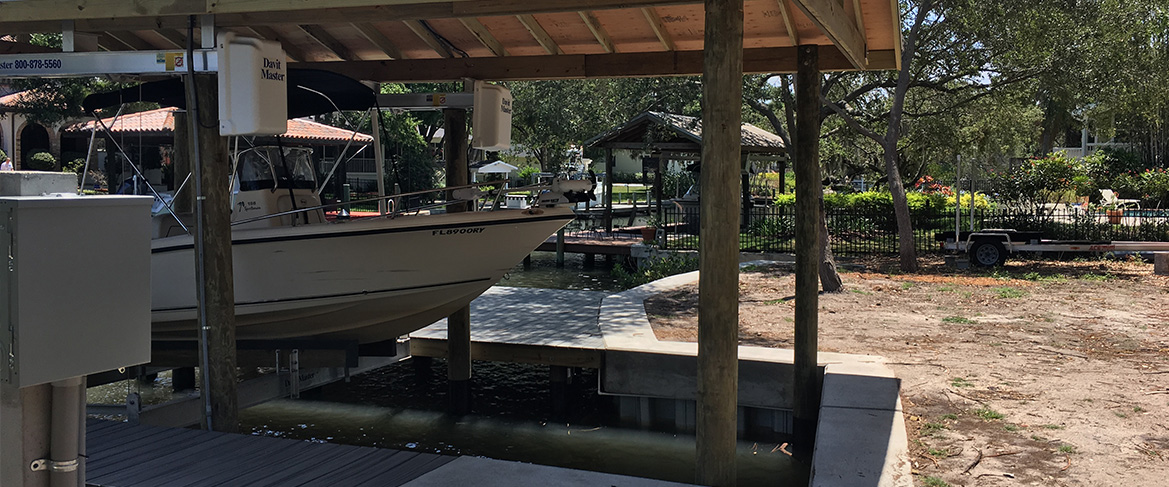 Boat Lift in Boathouse - Trident H2O