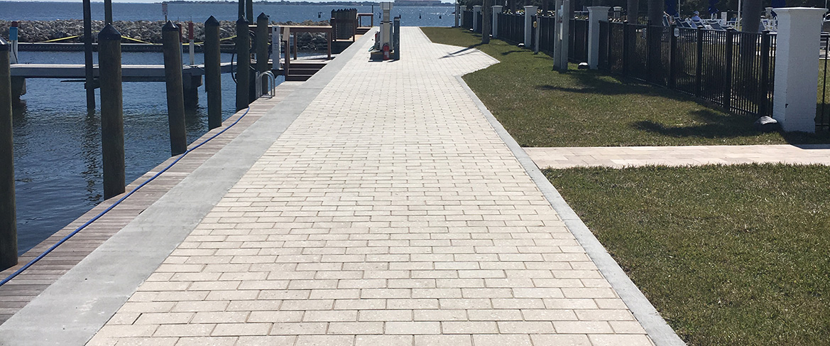 Marina Pavers Down Seawall - Trident H2O